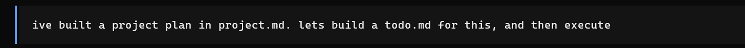 The original one-line prompt referencing project.md